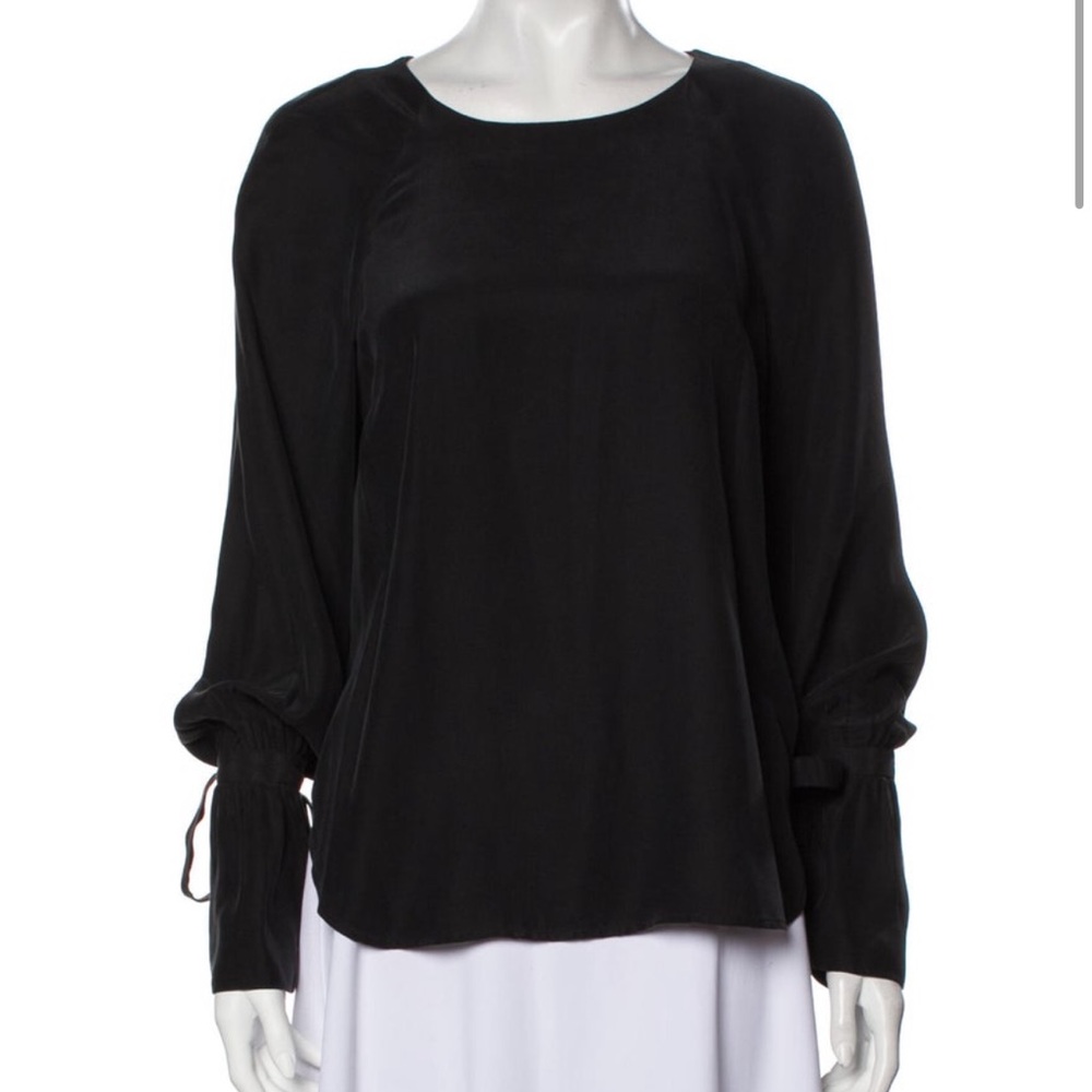 FRAME Silk Scoop Neck Blouse